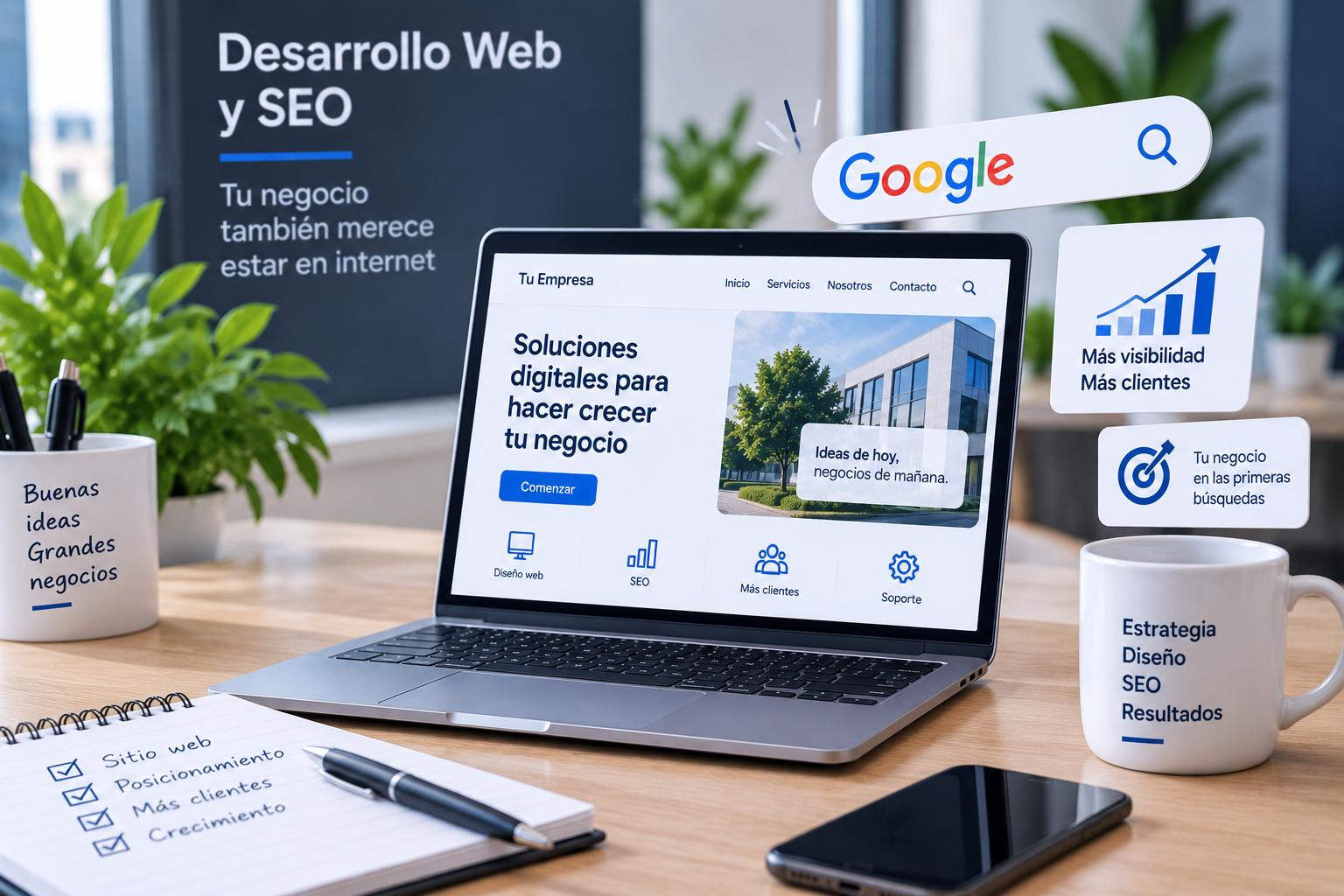 Desarrollo de páginas web y posicionamiento SEO en Google para empresas
